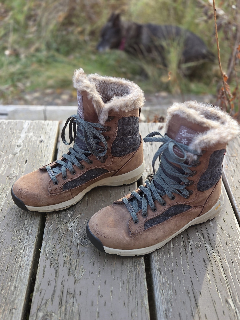 Danner Women's Brown and Gray Fur-Lined Winter Boots